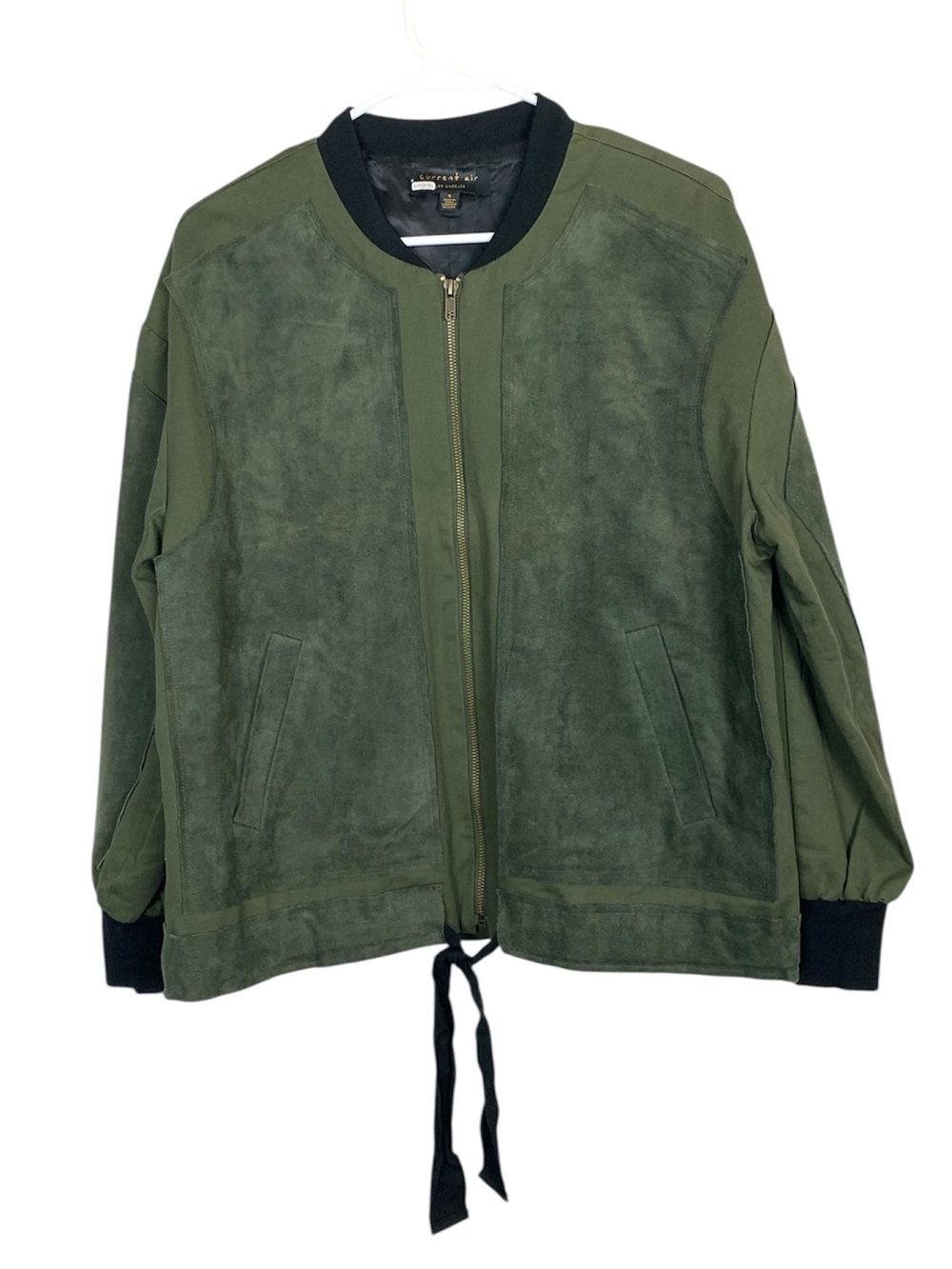 Current air green suede bomber jacket size small grunge gorpcore